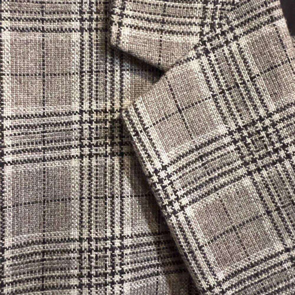NWT Topman Double Breasted Taupe Plaid Suit, Men's 40R - Picture 4 of 16